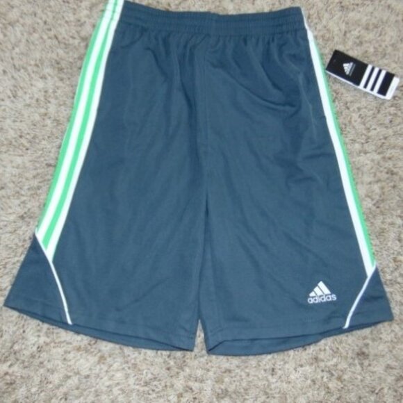 Boys Basketball Shorts 14/16 Elastic Waist Drawstring Gray Side Striped Athletic - Picture 1 of 3
